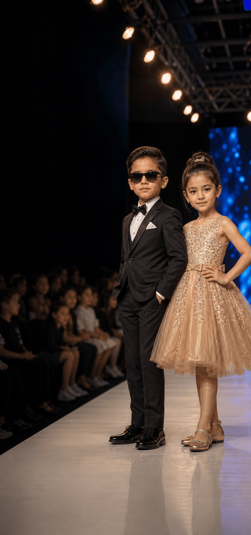 Children on a Kids Fashion Week runway